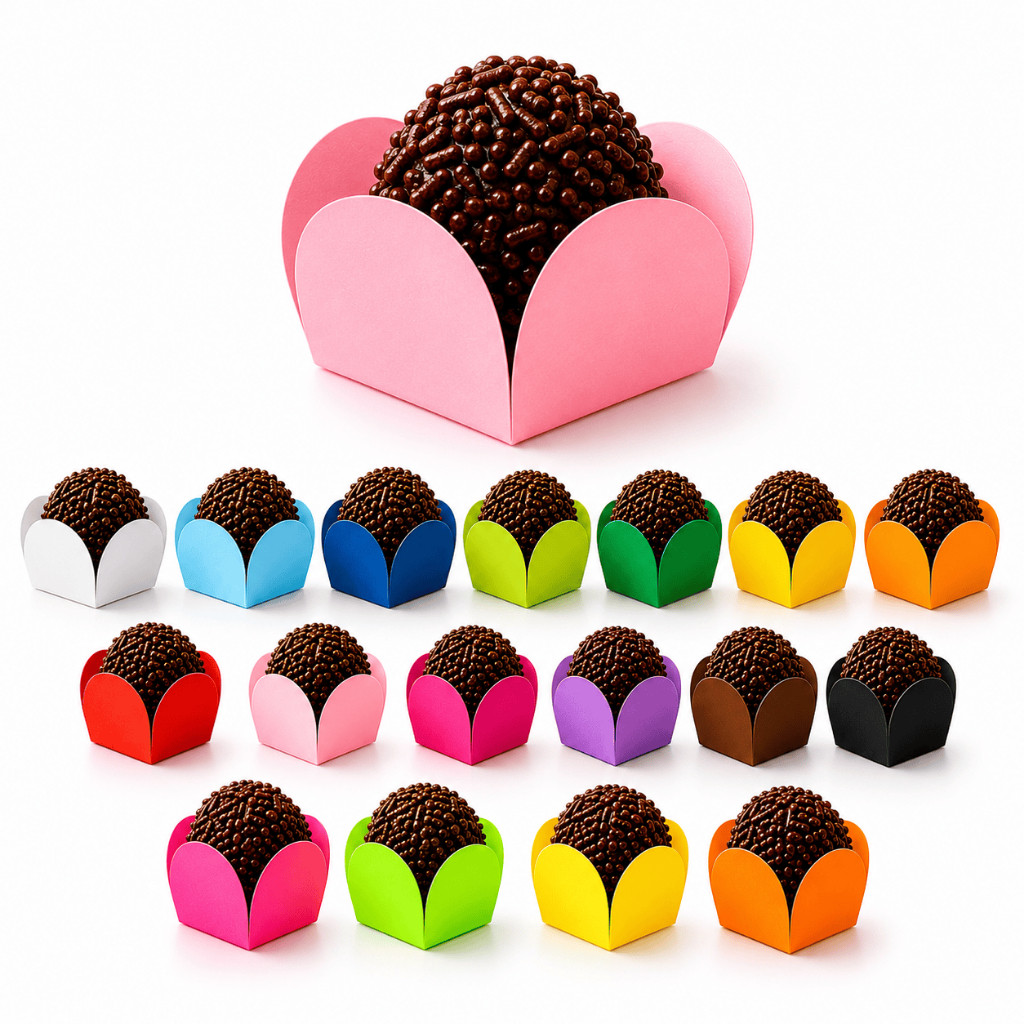50 a 300 Forminhas 4 Pétalas para Doces Finos Brigadeiros e Festas