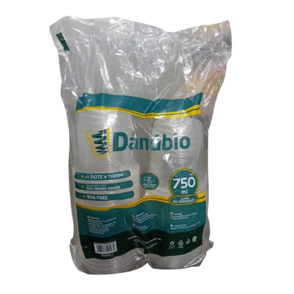 KIT POTE DANUBIO 750 ML C/TAMPA - C/240 UN (10X24)