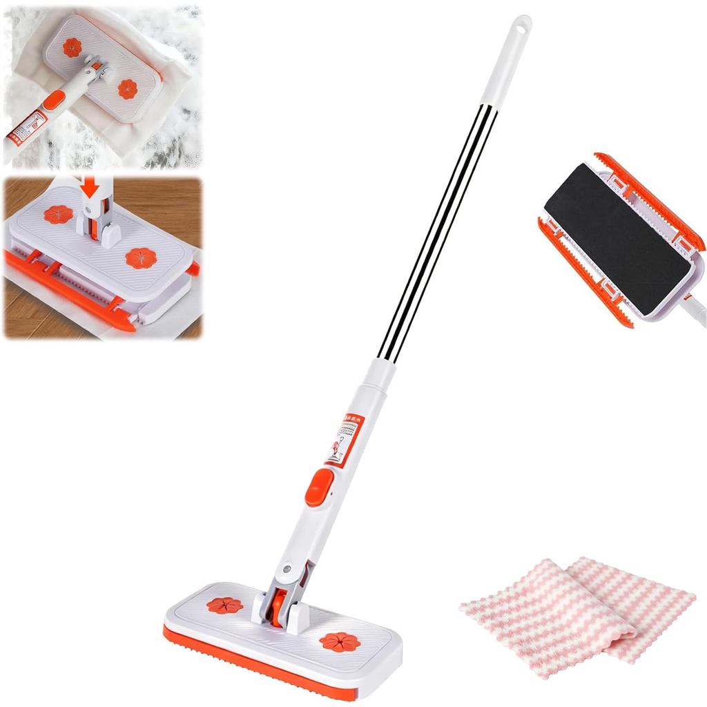 Snap Grip Mini Mop Set, Convenient Cloth Changing Mini Mop, Gap Dust Cleaner Lazy Mops with Locking Head for Multi Surfa