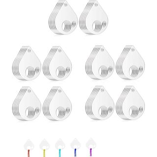 50 Peças Organizador de Fios de Bordado em Acrílico com 1 Anel Articulado, Bobinas de Fio Finas de 50x43x2.5mm para Proj