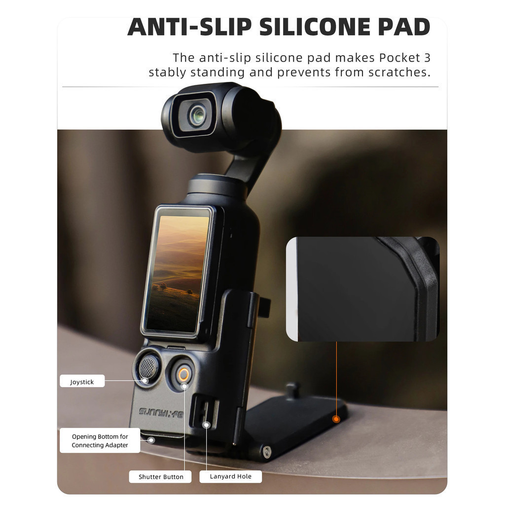 Suporte Magnético Ajustável, Dobrável e Portátil para Mesa, Base Durável e Multifuncional para DJI Osmo Pocket 3