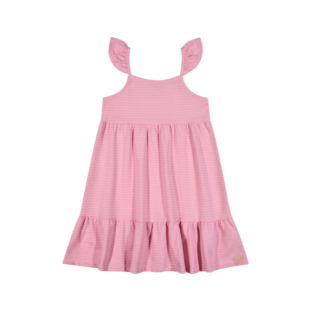 Vestido Infantil Menina Alças Babados Colorittá Rosa