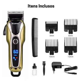 Máquina Cortar Cabelo Sem Fio Profissional Kemei KM-PG 1990