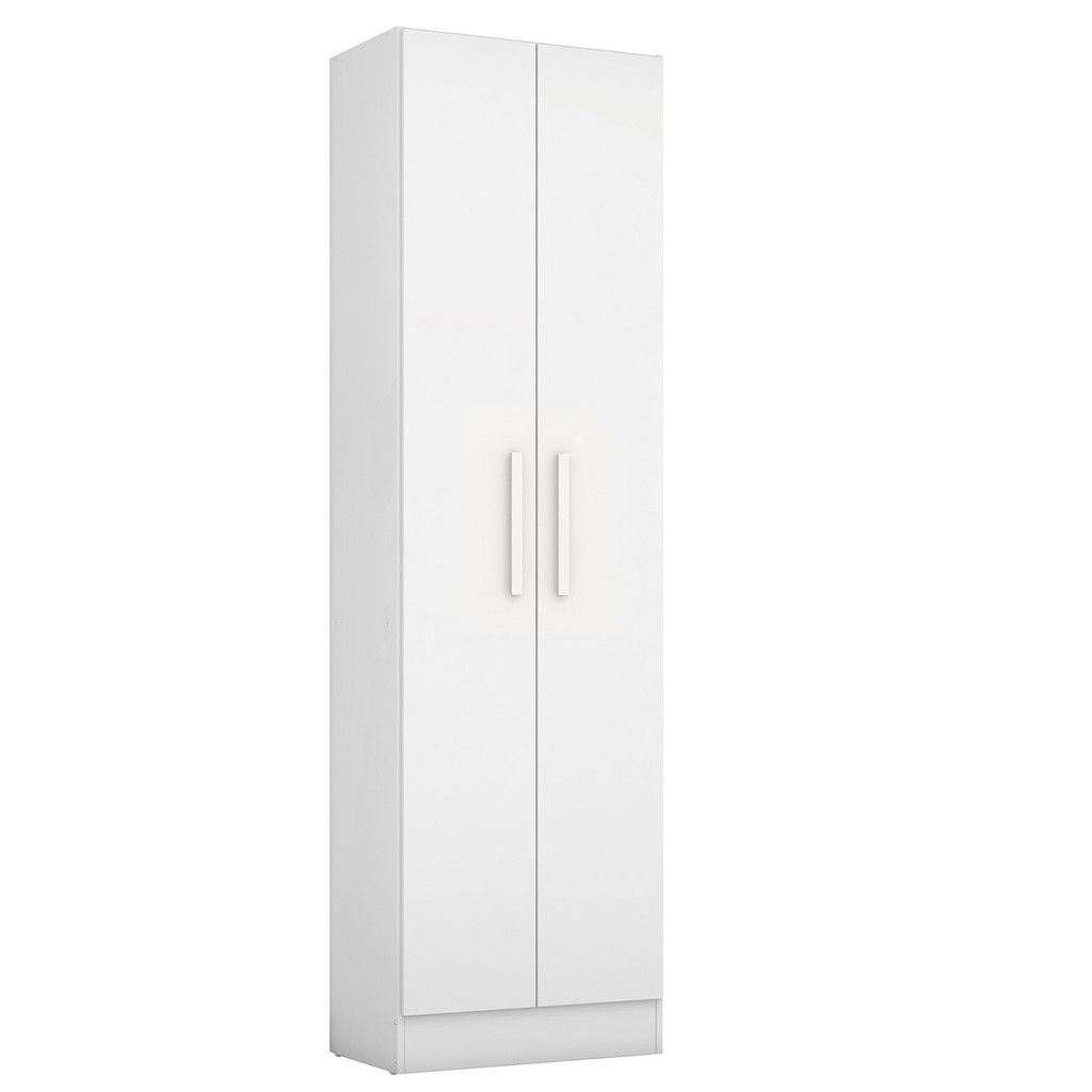 Armário Multiuso 4045 para Quarto Escritório Moderno Compacto 2 Portas 4 Prateleiras Branco Notavel