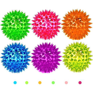 6 Bolas Disco Brilhantes com LED de 7,5 cm, com Luz, Brinquedo Antiestresse Macio e Apertável para Alívio do Estresse, p