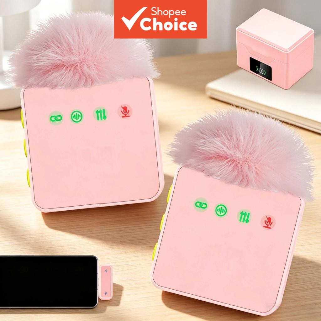 Microfones de Lapela Sem Fio Compatíveis com iPhone, Android, Computadores, Microfone Mini Profissional Sem Fio para