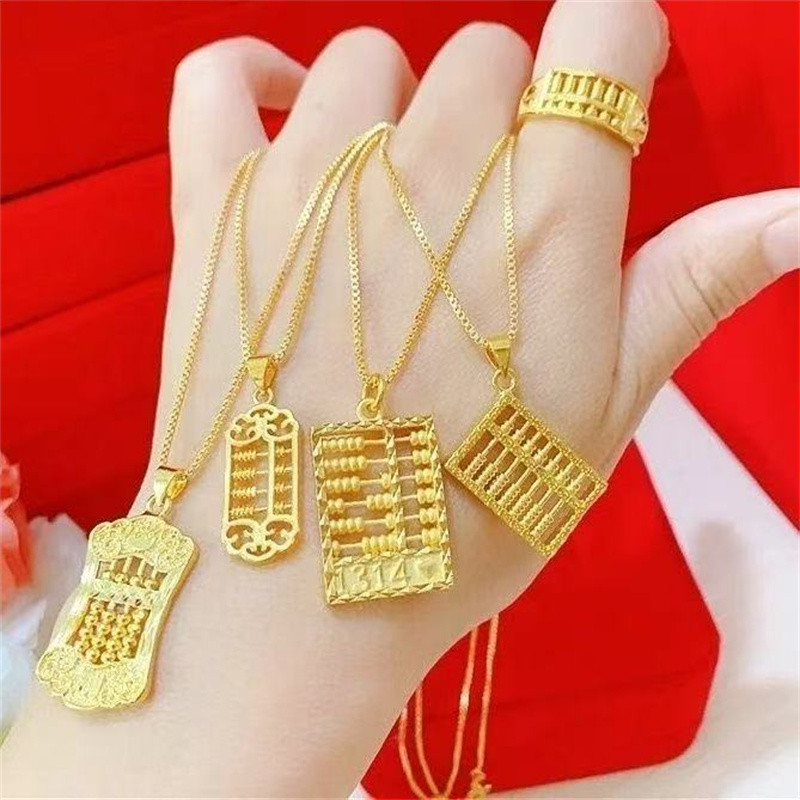 Vietnam areia ouro colar feminino cor de ouro Ruyi ábaco pingente High-End banhado a ouro clavícula corrente presente do