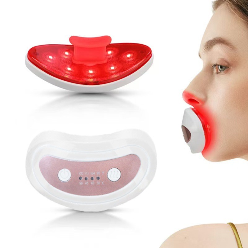 Dispositivo elétrico de beleza labial com aquecimento de luz vermelha, dispositivo de beleza para massagem labial, cuida