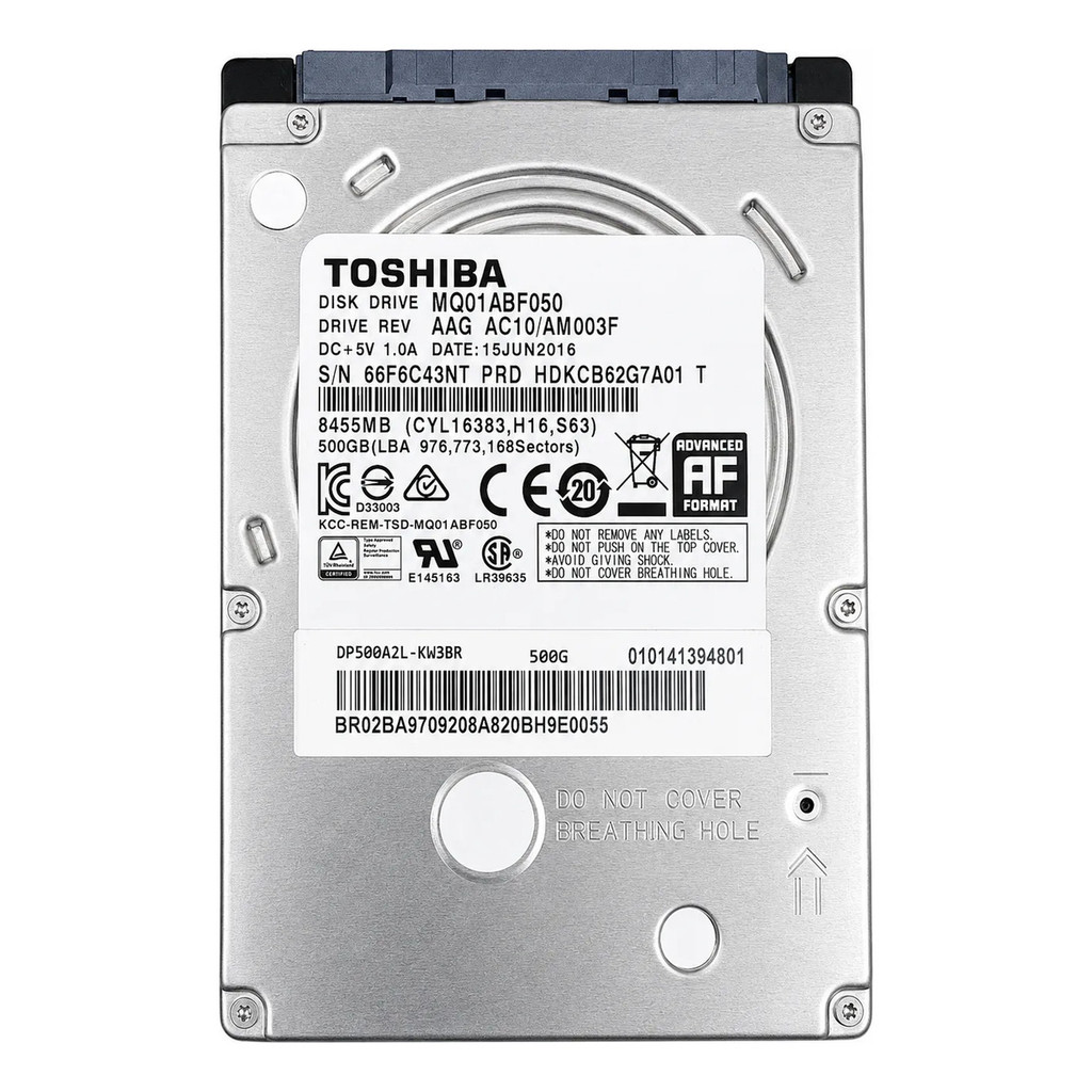 Hd Notebook 500gb Toshiba Mq01abf050 Sata 2.5 5400rpm 7mm Prateado