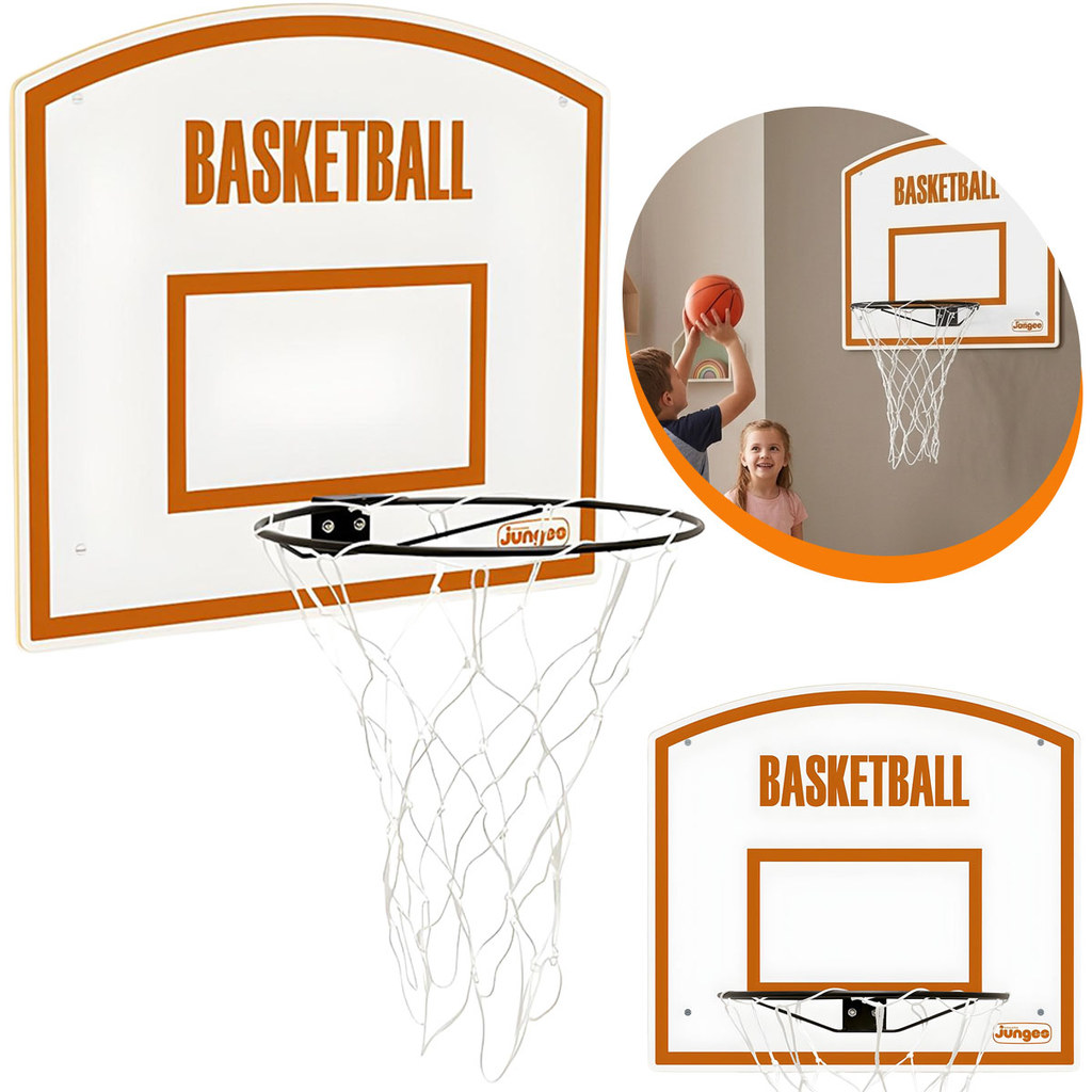 Tabela de Basquete Infantil de Parede Madeira MDF Aro Reforçado 33cm Rede Cesta Esporte Junges