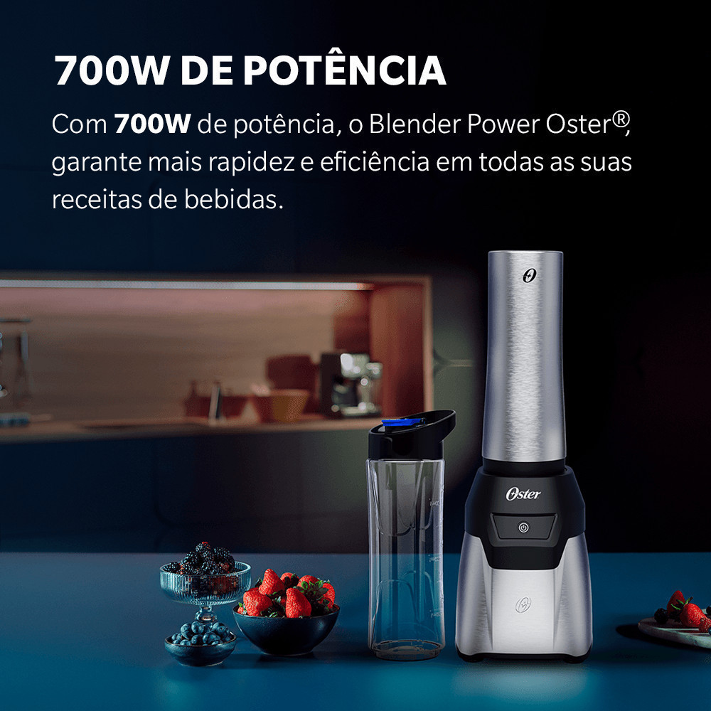 Liquidificador Portátil Power Blender Inox Oster com 2 Jarras To Go — imagem 2 de 2