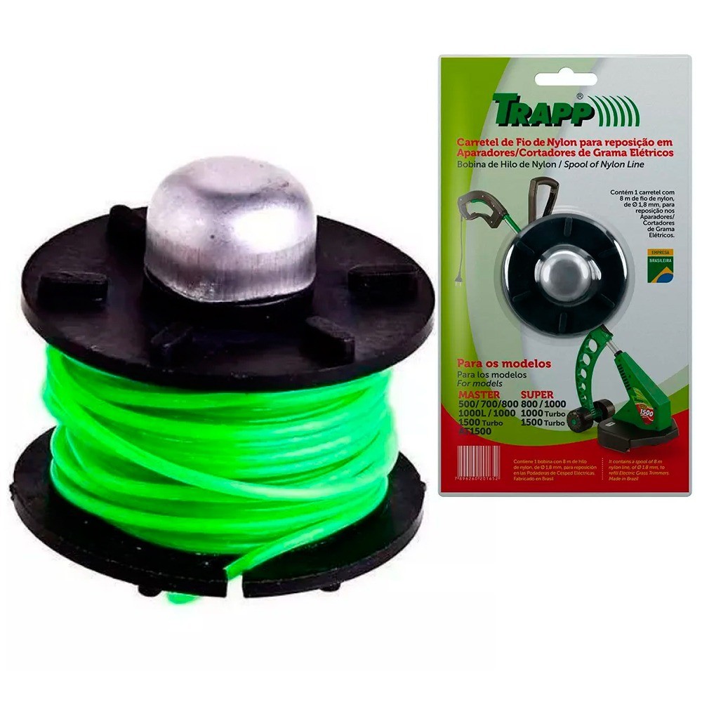 Carretel com fio de nylon 1,8 mm x 8 m para aparador Master 500/800 e Turbo - Trapp