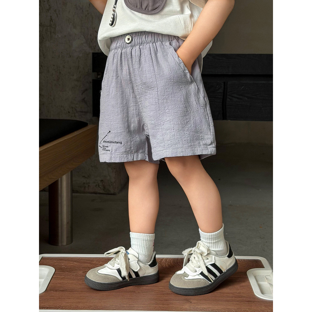 Meninos calças de verão estilo fino crianças macacão Shorts puro algodão bebê calças cortadas verão meninos casuais calç