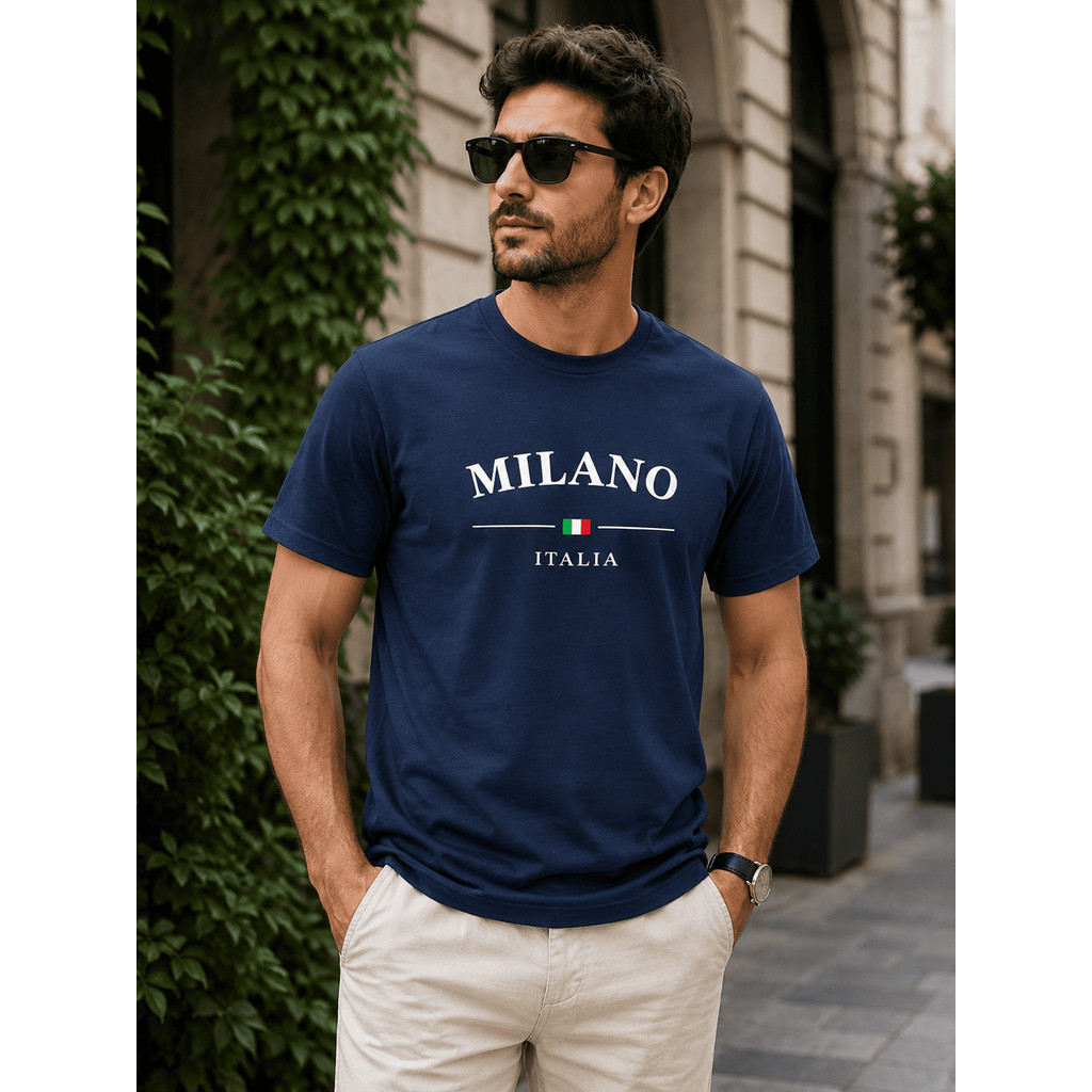Camiseta Estampada Milano Masculina 100%algodão Premium Leve