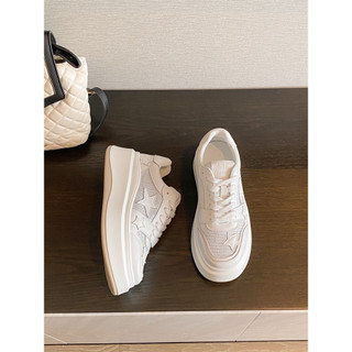 Verão sapatos brancos femininos 2025 novo estilo sapatos de plataforma de sola grossa estilo estrela All-Match branco sa