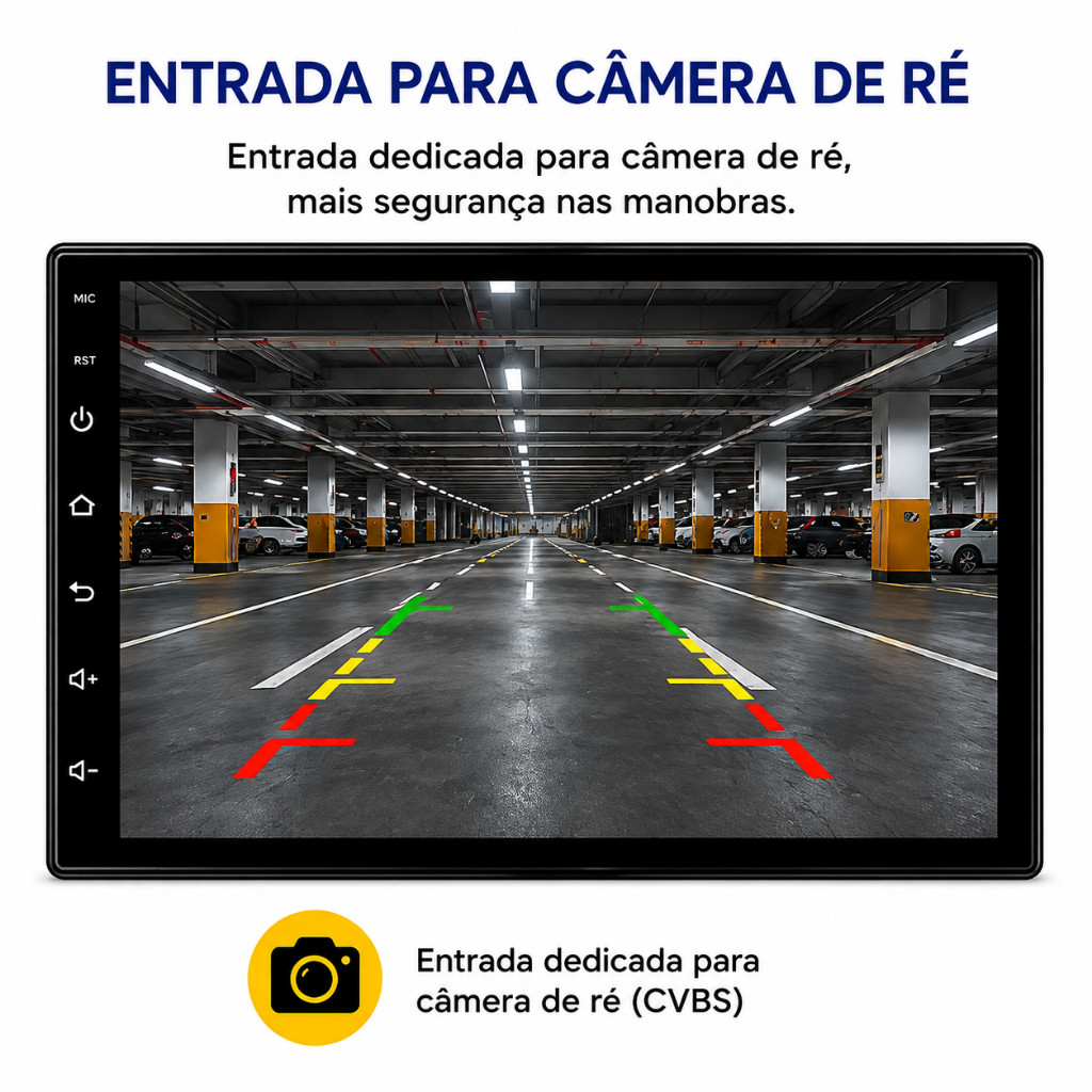 Central Multimídia Automotiva 9" 2 DIN Touch 1080P CarPlay Android Auto Bluetooth Câmera de Ré — imagem 2 de 2