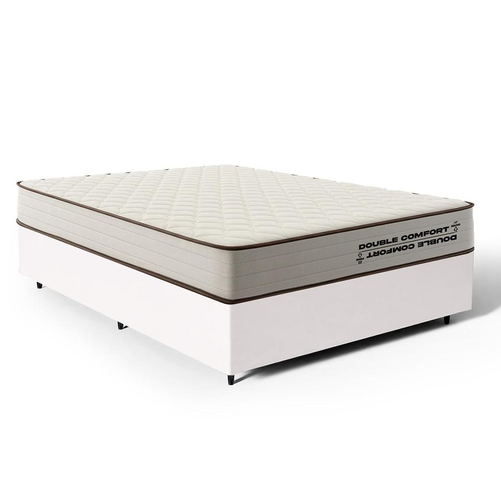 Cama Box Casal com Colchão de Espuma D45 Double Comfort 138x188x59cm