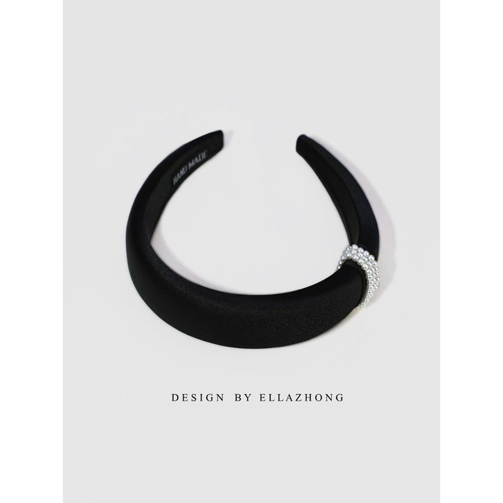 Versão alta ~ Zhao Lusi mesmo estilo bandana bandana preto pérola All-Match simples Hairpin aumentar manivela topo japon