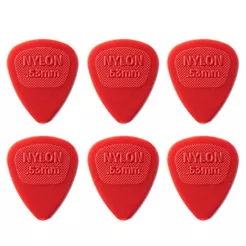 Kit com 6 Palhetas Dunlop Nylon 0,53mm Vermelho