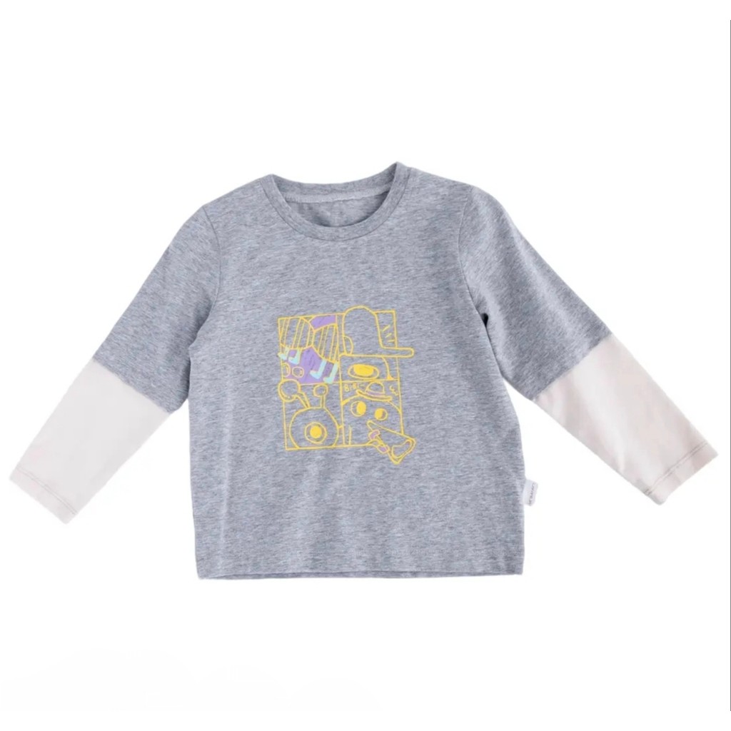 La Famila Roupas infantis primavera outono estilo menino desenho animado puro algodão manga comprida camiseta Top camada