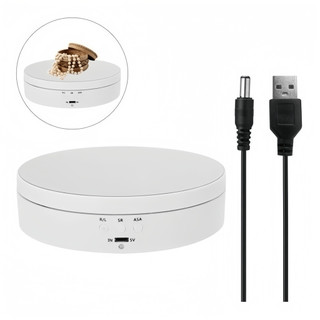 Base Giratória 360° Elétrica USB Recarregável para Fotos Vídeos Vitrine Expositor Display