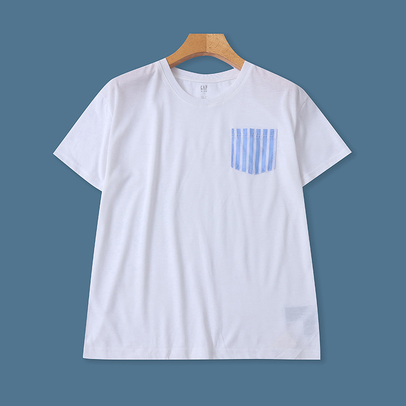 Comércio exterior europeu americano única crianças camiseta de manga curta verão novo estilo em torno do pescoço bolso d