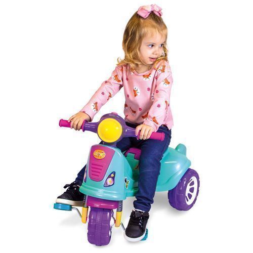 Triciclo Infantil Passeio Pedal Andador Pink Avespa Maral