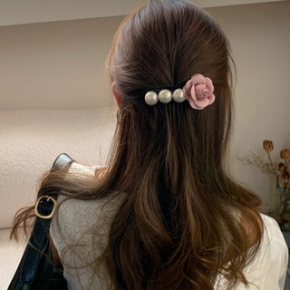 Xiaoxiangfeng pérola tridimensional camélia pente de cabelo francês High-End clipe lateral franja arranjo de cabelo queb