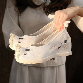 Primavera outono novo estilo estilo antigo Hanfu com saia de rosto de cavalo sapatos femininos elegantes bordados aument