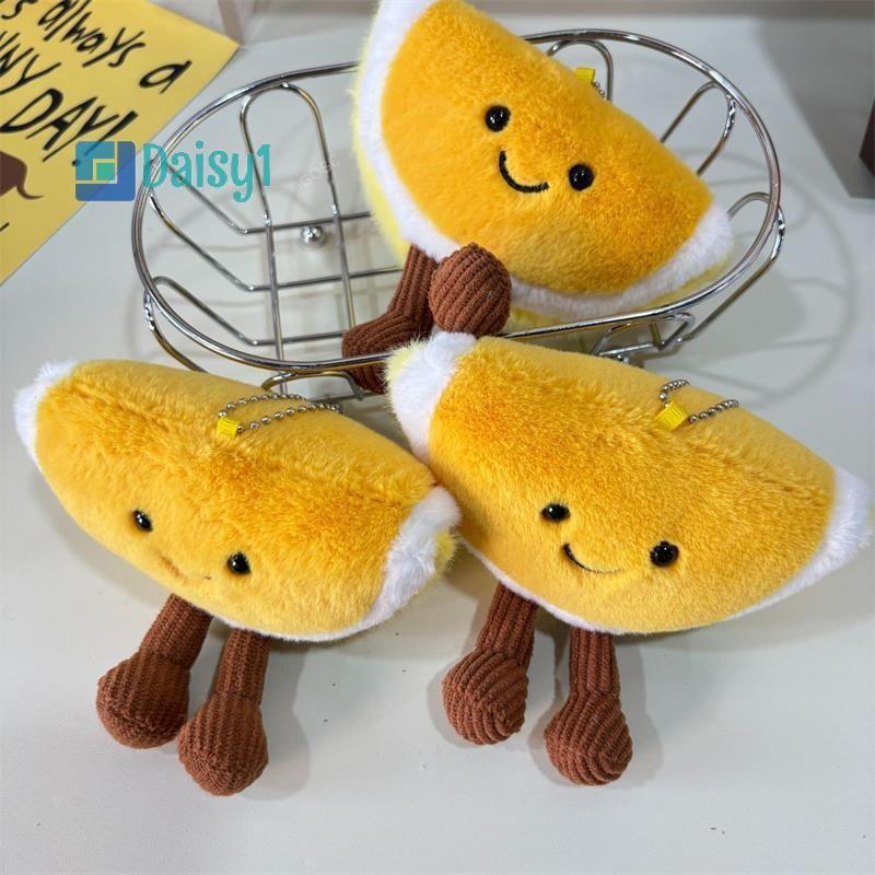 Daisy1 1/2 PCS Bonito Desenho Animado Engraçado Fatia De Limão Boneca De Pelúcia Brinquedo Chaveiro Bolsa Pingente Mochi