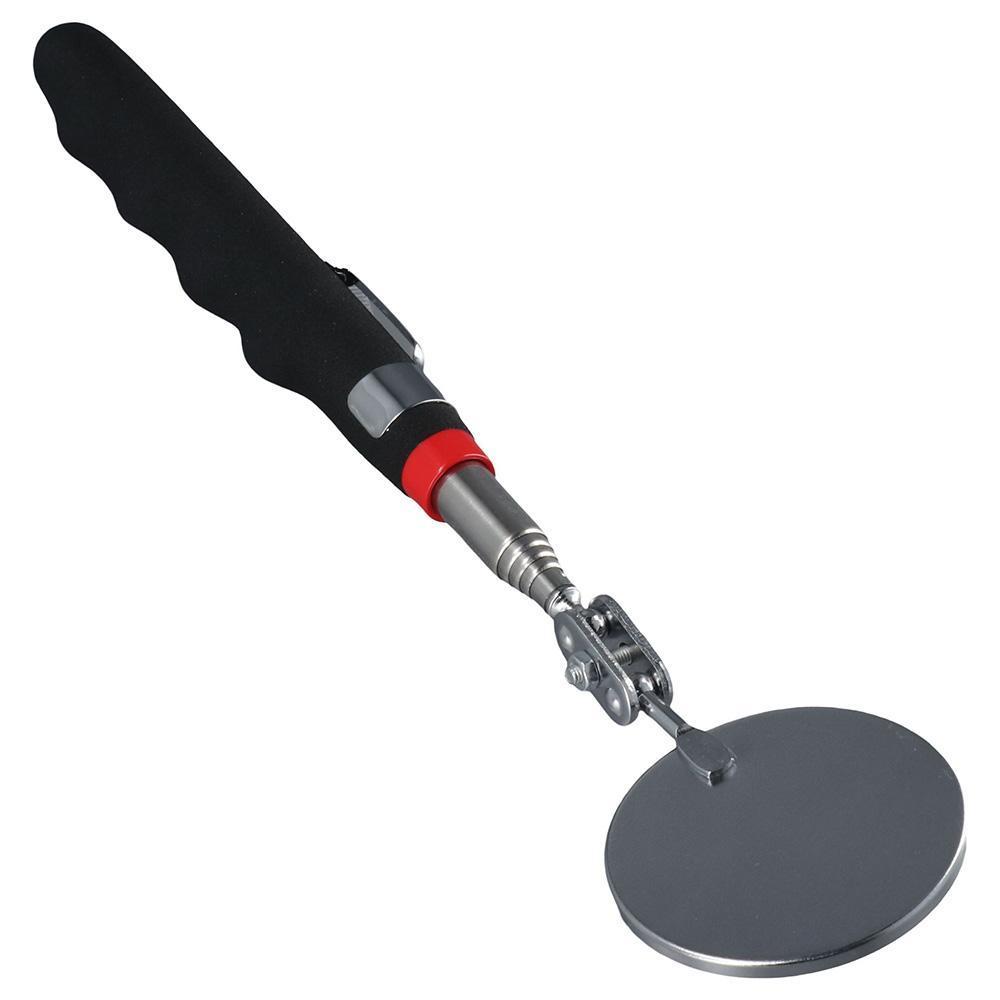 Espelho De Inspeção Telescópico SUBEI , Redondo Preto De Aço Inoxidável , Ferramenta Estende 24-73 Cm