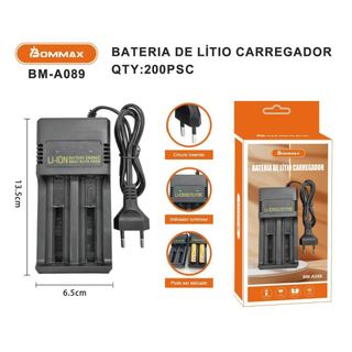 Carregador Duplo de bateria Li-ion de 4.2v Bivolt Regulável 18650 16340 18500 26650 - A089