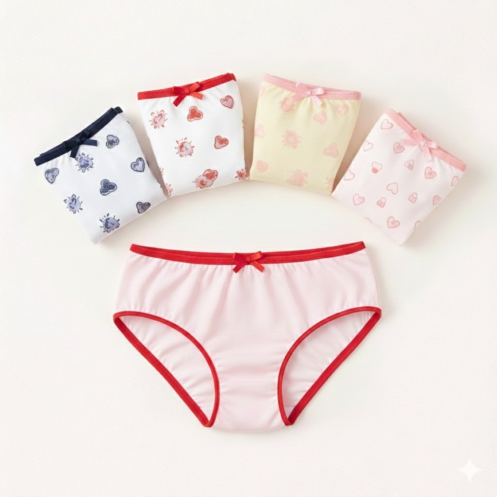 Kit Calcinha Tanga Infantil Menina Juvenil Algodão Microfibra Estampada Cores Sortidas