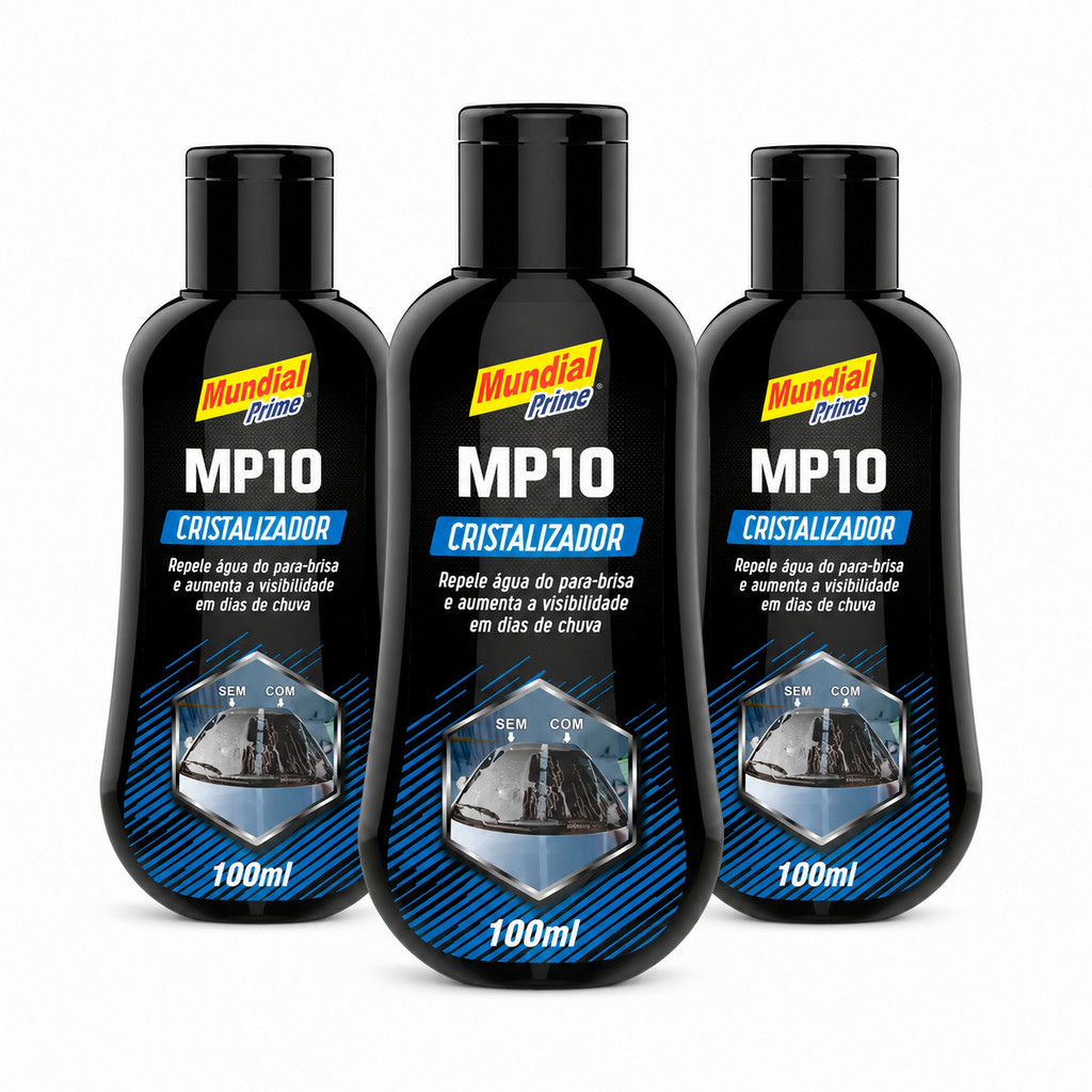 KIT 3 Cristalizador de Vidros MP10 Mundial Prime 100ml Repelente de Água