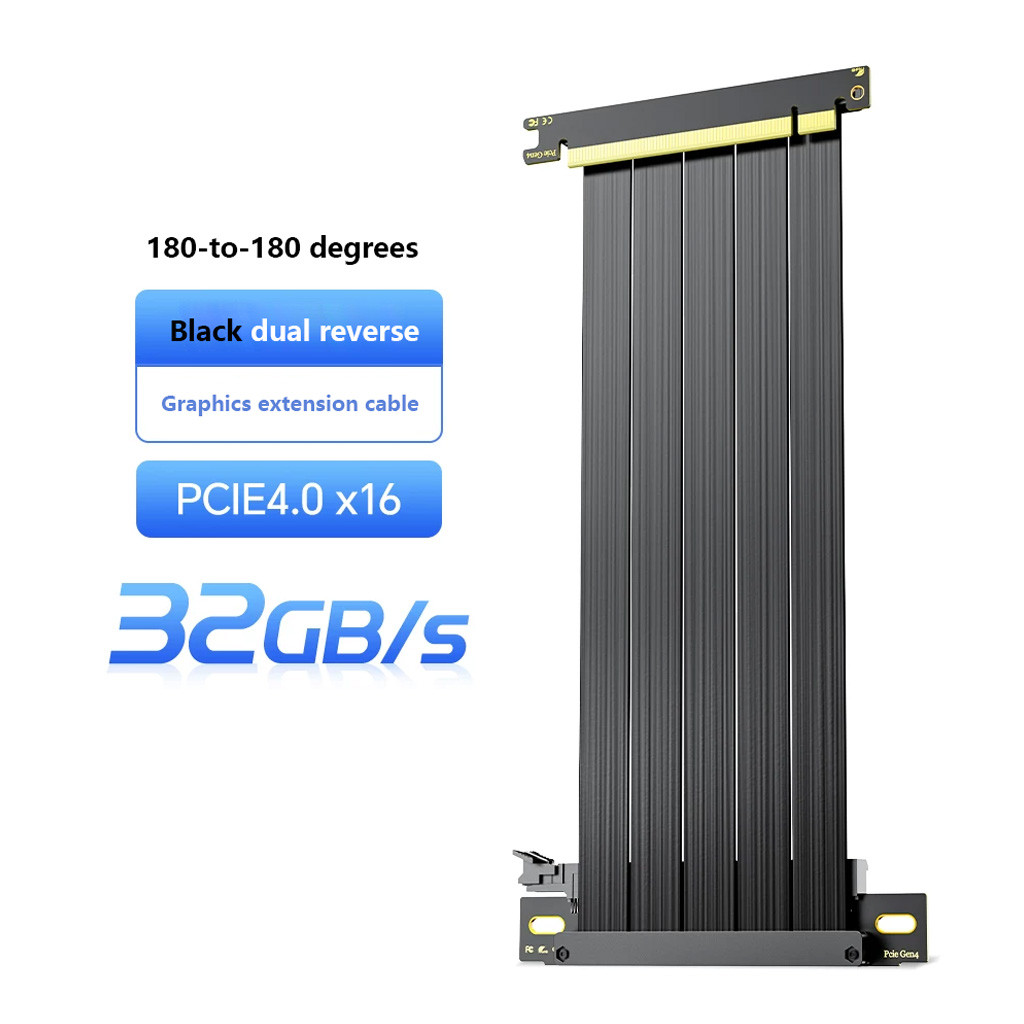 JMT 90 Graus/180 Duplo Reverso PCI-E 3.0 4.0 X16 Riser Cabo Para GPU Montagem Vertical RTX4090 RTX4080 RX7600