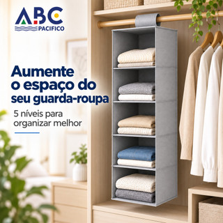 Organizador Multiuso 5 divisórias Suspenso Armário Guarda Roupa
