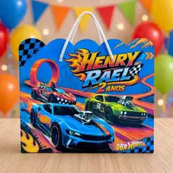 Sacolinha Personalizada Hotwheels Corrida | Lembrancinha | Mimo | Aniversário | Surpresa | Pegue e Monte