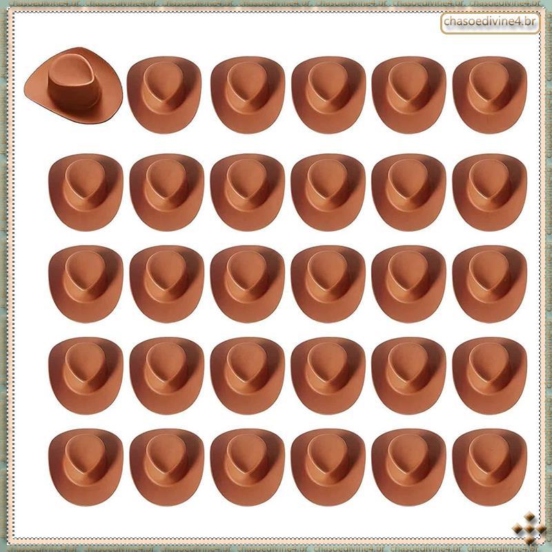 [Ykr] Toppers De Chapéu De Cowboy 30 Peças Para Festa , Artesanato Decoração , Cupcake , Pequena Vaqueira Ocidental