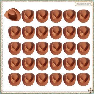 [Ykr] Toppers De Chapéu De Cowboy 30 Peças Para Festa , Artesanato Decoração , Cupcake , Pequena Vaqueira Ocidental