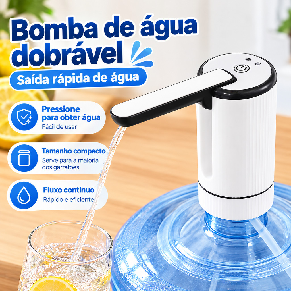 Dispenser de Água bomba Elétrico Sem Fio - Prático e Higiênico para Casa e Escritório 077 / BP-13014