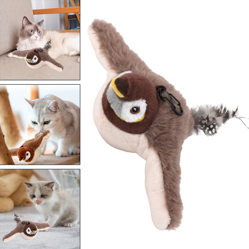 Novo brinquedo de pelúcia de passarinho acenando, para gatos, brinquedos divertidos para animais de estimação, brinquedo