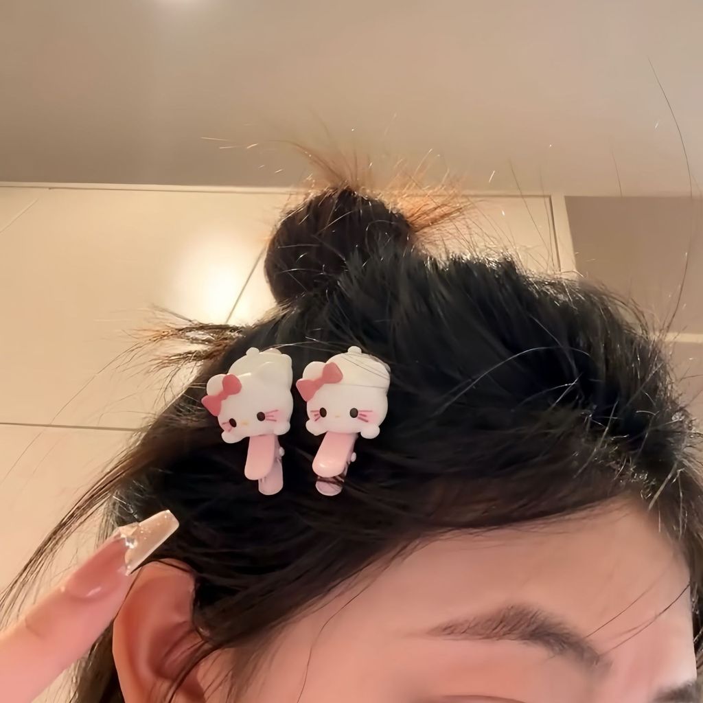 Presilha Hello Kitty, presilha lateral, presilha de cabelo em linha reta, presilha para franja, presilha lateral, presil