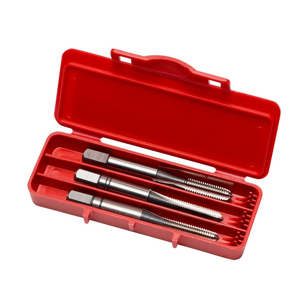 Jogo de macho manual aço rápido M5 x 0,8 mm DIN352 com 3 peças E100M5NO8 - Dormer
