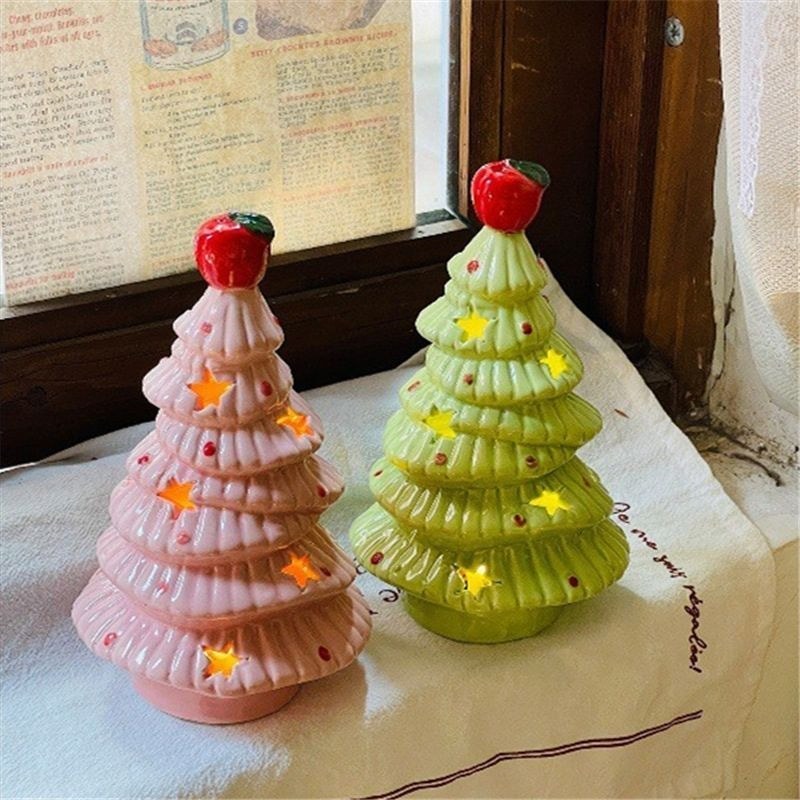 Árvore de natal maçã atmosfera luzes Desktop quarto cabeceira cerâmica luzes da noite presentes aniversário natal menina