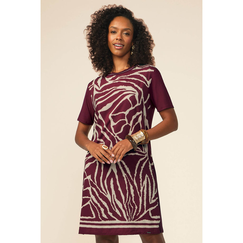 Vestido Feminino Curto Estampado Marialícia Vermelho
