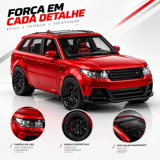 Kit 3 Range Rover Land Rover e Evoke Carrinho Miniatura Fricção abre portas Metal coleção colecionador