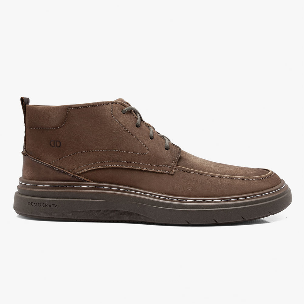 Bota Masculina Grid Couro Marrom