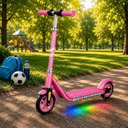 Patinete Elétrico Infantil Rosa Rodas PU 6 Polegadas 150W Dobrável Unitoys