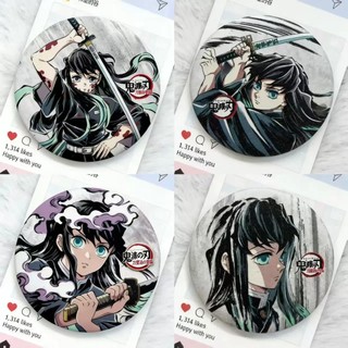 Demon Slayer Mercadoria caseira de alto valor Tokito Muichiro Bar Anime Badge Coleção de broche de folha de flandres