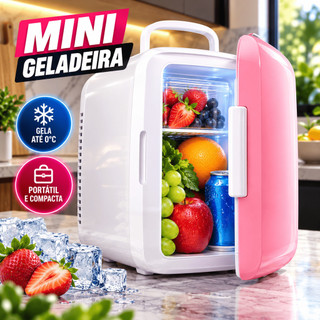 Mini Geladeira Portátil Refrigeração Para Skincare 4L Conector 12V Automotivo E Casa Profissionais Sistema 2 Em 1 Duplo